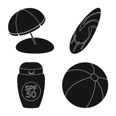Isolated object of equipment and swimming symbol. Collection of equipment and activity vector icon for stock.