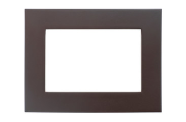 Blank old brown photo frame  isolated on white background, suitable for all designs,with clipping path