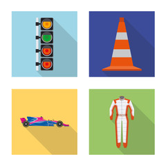 Vector design of car and rally icon. Collection of car and race stock symbol for web.