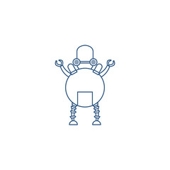 humanoid robot line style icon