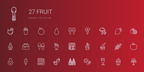 fruit icons set