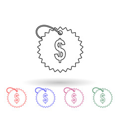Dollar sign multi color icon. Simple thin line, outline vector of sale icons for ui and ux, website or mobile application