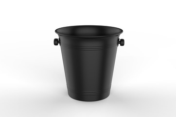Blank vintage ice bucket for promotional branding. 3d render illustration.