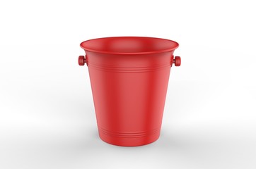 Blank vintage ice bucket for promotional branding. 3d render illustration.