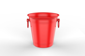Blank vintage ice bucket for promotional branding. 3d render illustration.