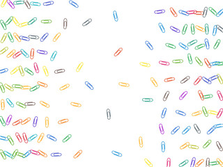 Stationary paperclips isolated on white background