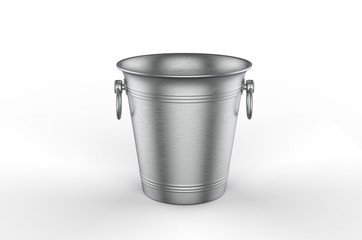 Blank vintage ice bucket for promotional branding. 3d render illustration.