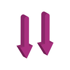 arrows down 3d style icon