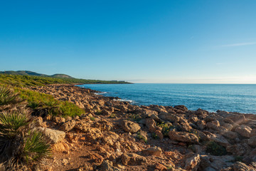 The sea in the Sierra de Irta in Alcocebre