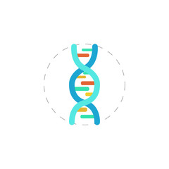 DNA colorful vector flat icon