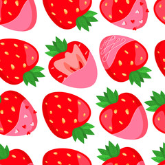 Vector pink chocolate covered strawberries pattern