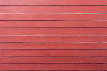 Background from painted red horizontal boards. Norwegian style.