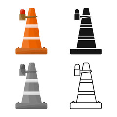 Vector design of cone and road icon. Web element of cone and signal vector icon for stock.