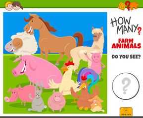 how many farm animals educational game for children