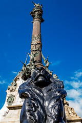 Monument of Christopher Columbus in Barcelona, Spain