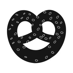 Isolated object of pretzel and german symbol. Set of pretzel and food stock vector illustration.