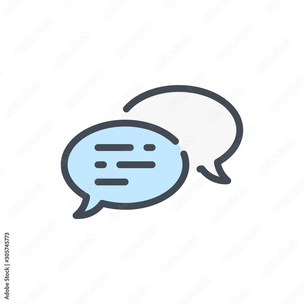 Poster chat and message color line icon. dialog and communication vector outline colorful sign.