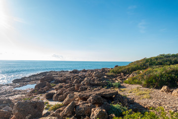 The sea in the Sierra de Irta in Alcocebre
