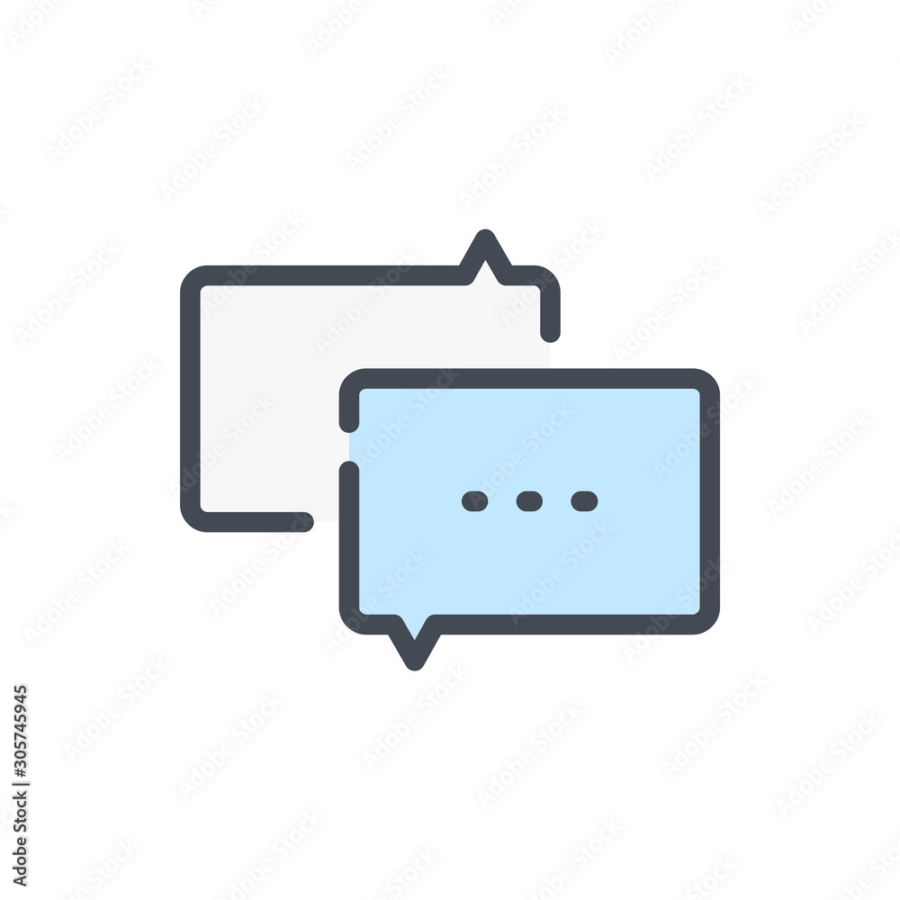 Poster chat and message color line icon. dialog and communication vector outline colorful sign.