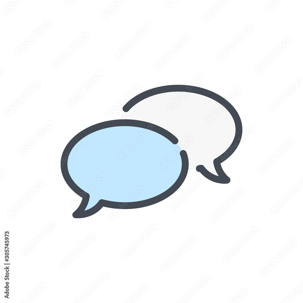 Poster chat and message color line icon. dialog and communication vector outline colorful sign.
