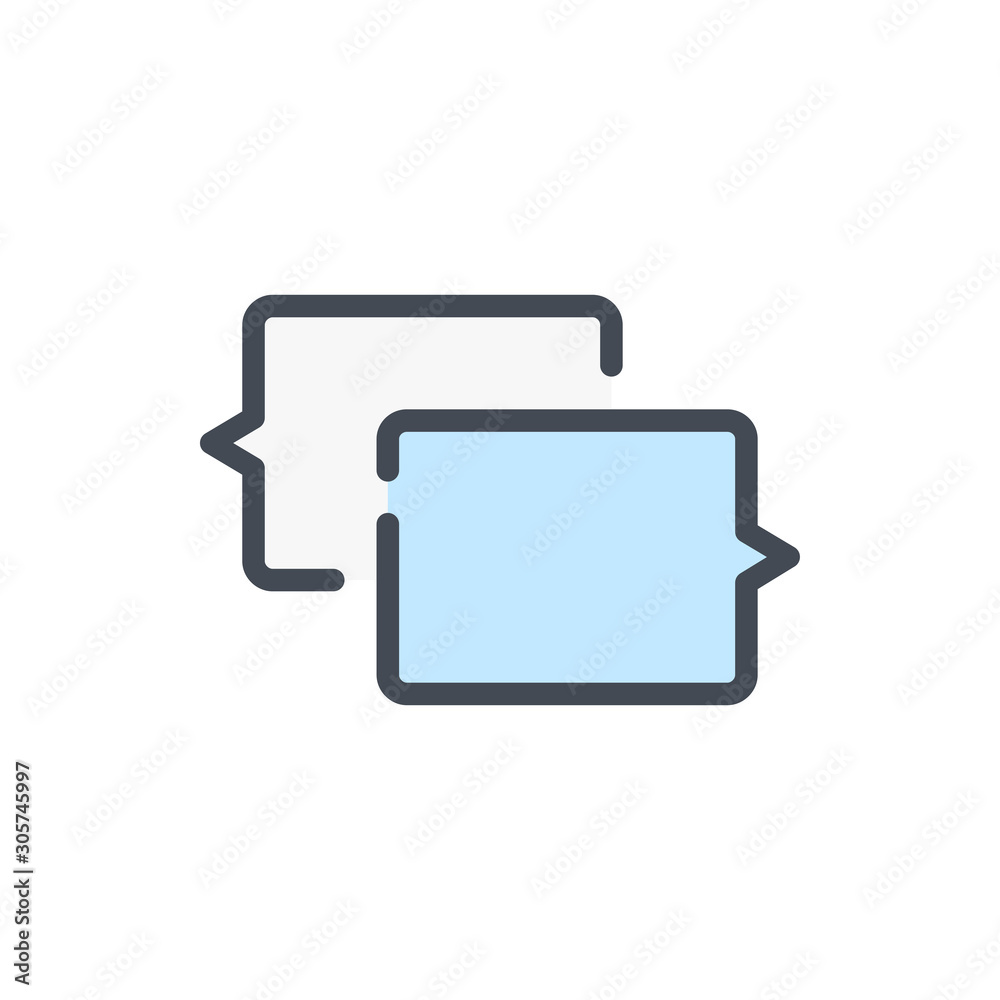 Poster chat and message color line icon. dialog and communication vector outline colorful sign.