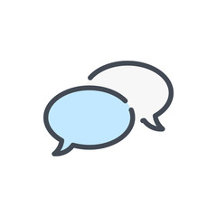 Chat and message color line icon. Dialog and communication vector outline colorful sign.