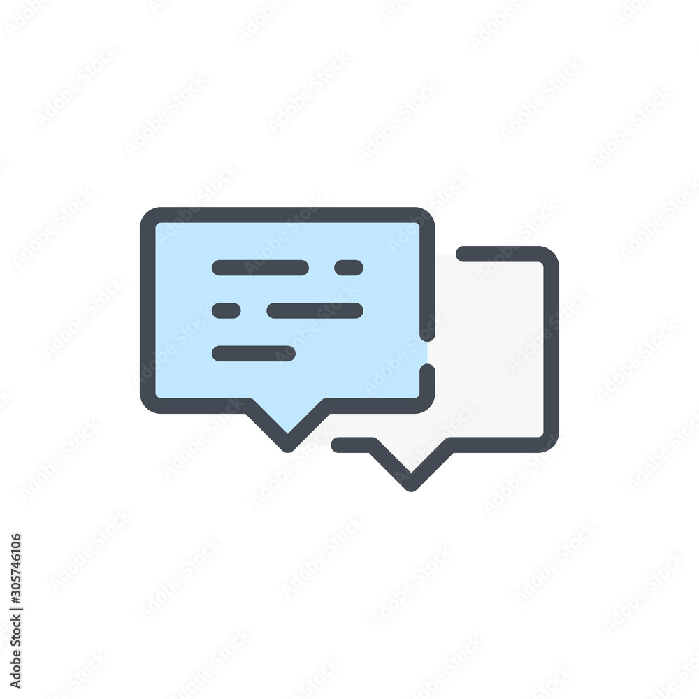 Poster chat and message color line icon. dialog and communication vector outline colorful sign.