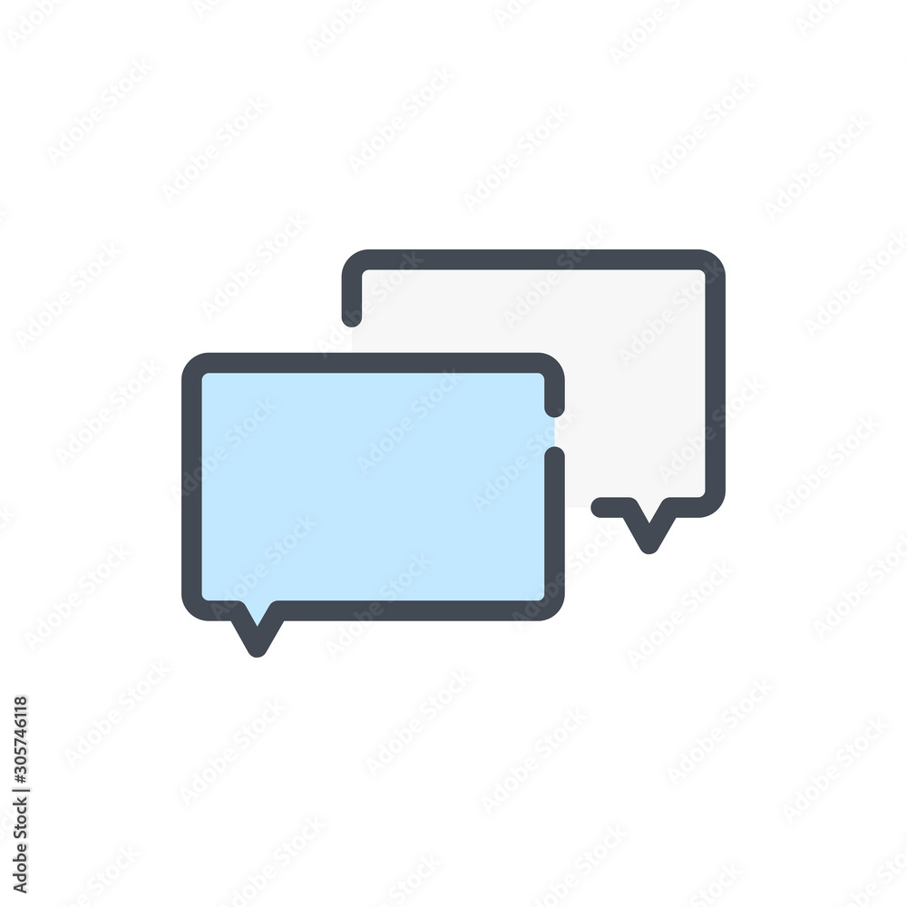 Poster chat and message color line icon. dialog and communication vector outline colorful sign.
