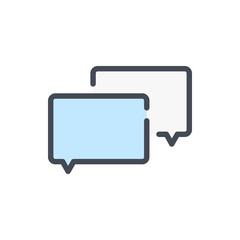 Naklejka premium Chat and message color line icon. Dialog and communication vector outline colorful sign.