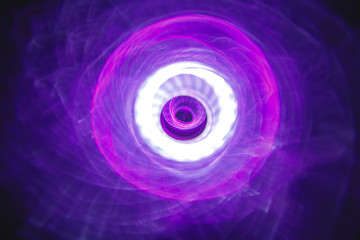 Sound waves in the dark in violet color