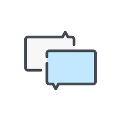 Chat and message color line icon. Dialog and communication vector outline colorful sign.