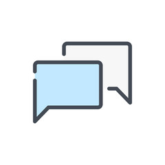 Naklejka premium Chat and message color line icon. Dialog and communication vector outline colorful sign.