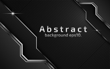 3d abstract modern  background with luxury VIP and dark black color with line grey Sparkles glitter silver and gradient decoration shapes geometric Polished vector , design elements