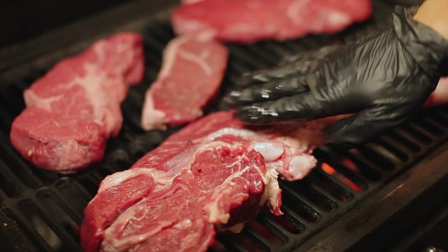 Grilled pieces of meat