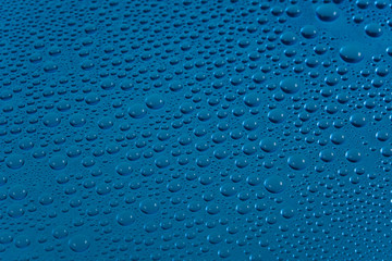 water drops on blue background