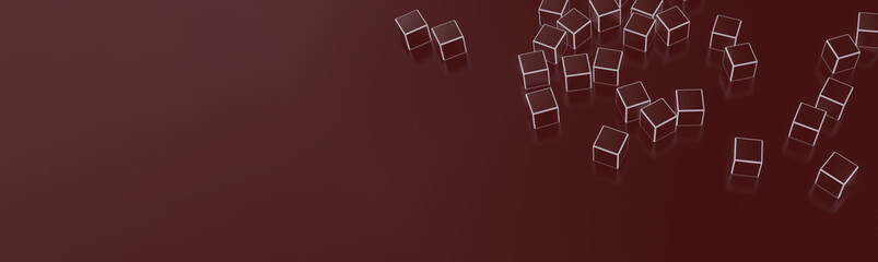 RED abstract green background framing with cubes, empty space for textwallpaper 3d illustration