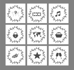 Big vector set collection Hightlight icon  for social media. Travel, shopping, celebration and hobbies.