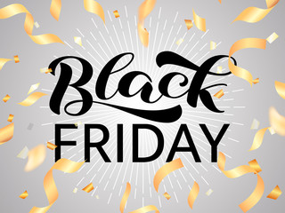 Black friday lettering. Vector illustration for banner or poster