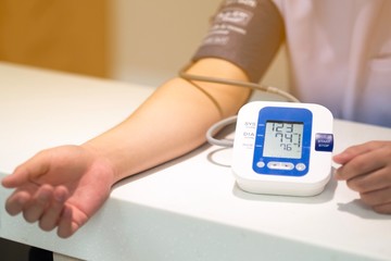 Nurse check blood pressure Patient in hospital