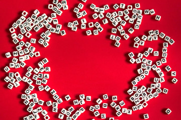 the word "sale" letters beads on a red background