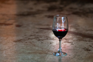 Wine Glass on Concrete Texture