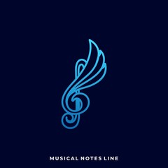 Music Wing Illustration Vector Template