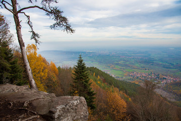 Blick vom Mont Saint Odile in die Vogesen