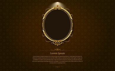 gold frame border circle picture gold thai art