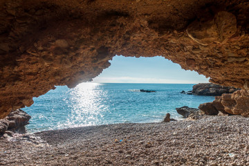 The sea in the Sierra de Irta in Alcocebre