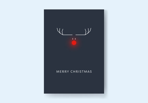 Christmas Card Layout Reindeer in the Dark