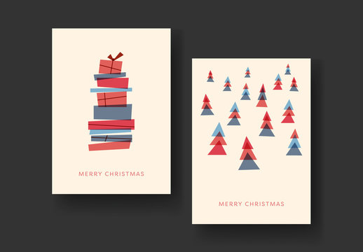 Christmas Red Retro Card Layout