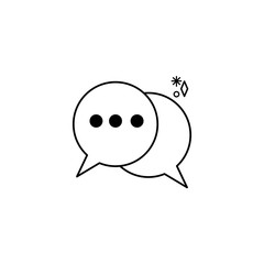 social media speech bubbles line style icon