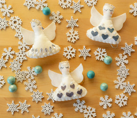 Handmade Christmas felt angels