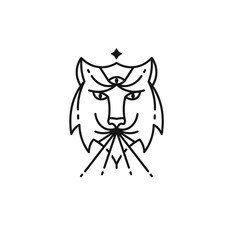 Wolf head. Symbol art. White background.